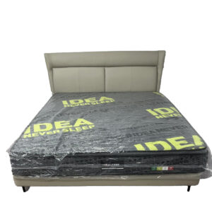 Pat matrimonial din piele cu Saltea ortopedica inclusa